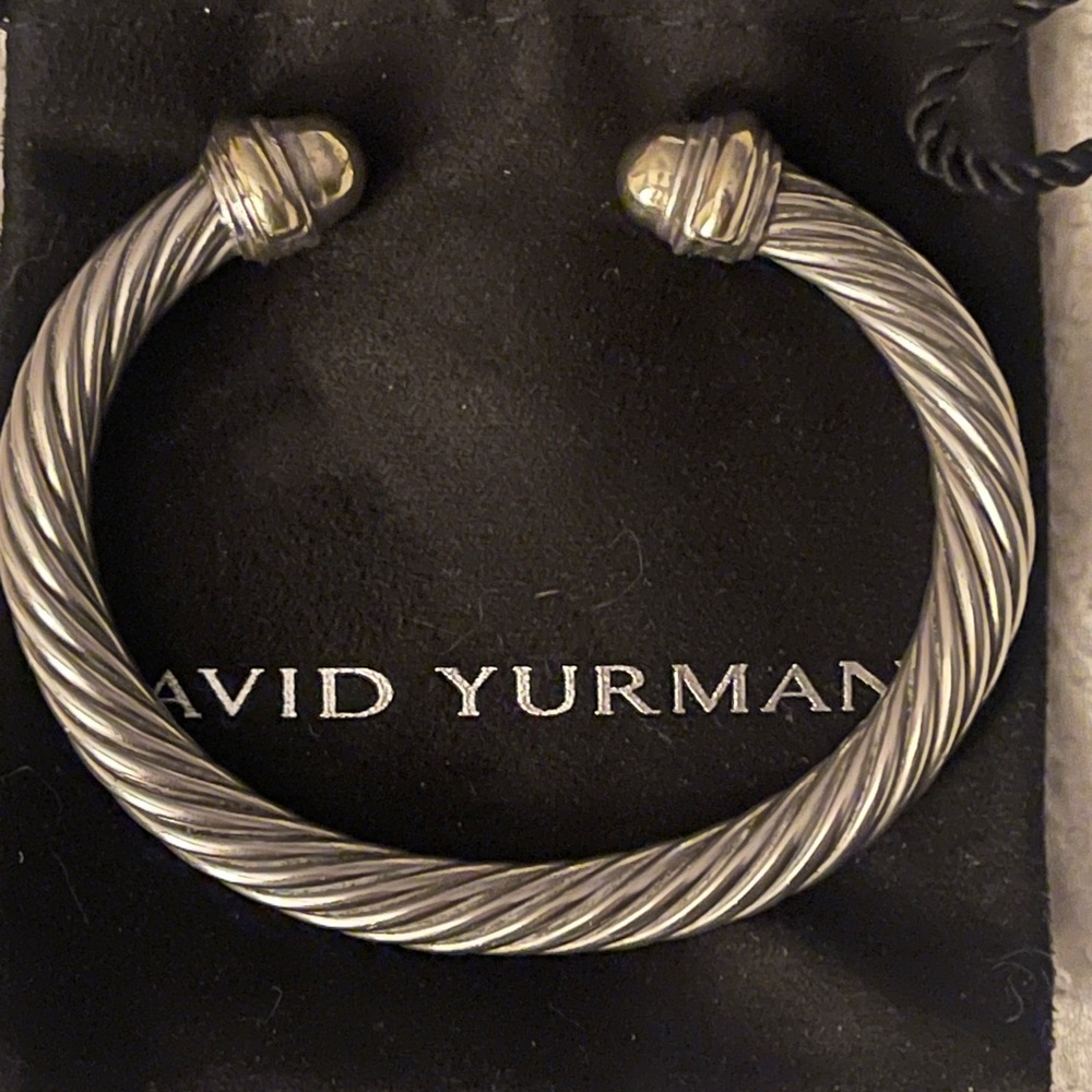 David Yurman Silver and Gold Cable Cuff